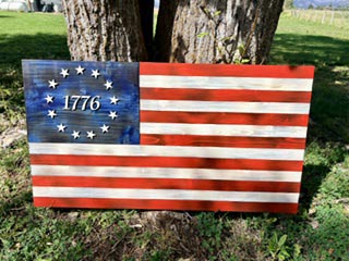 1776 American Flag - Red, White & Blue.
