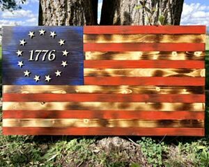 1776 American Flag - Wood