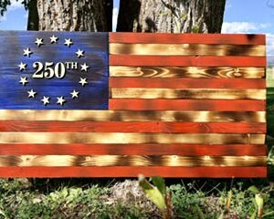 250th Anniversary American Flag - Wood