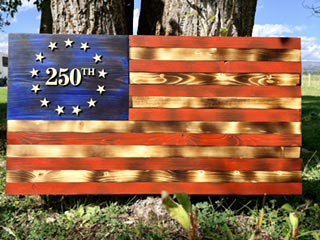 250th Anniversary American Flag - Wood