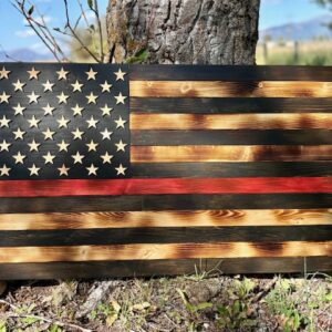 American Flag - Black with Red Line